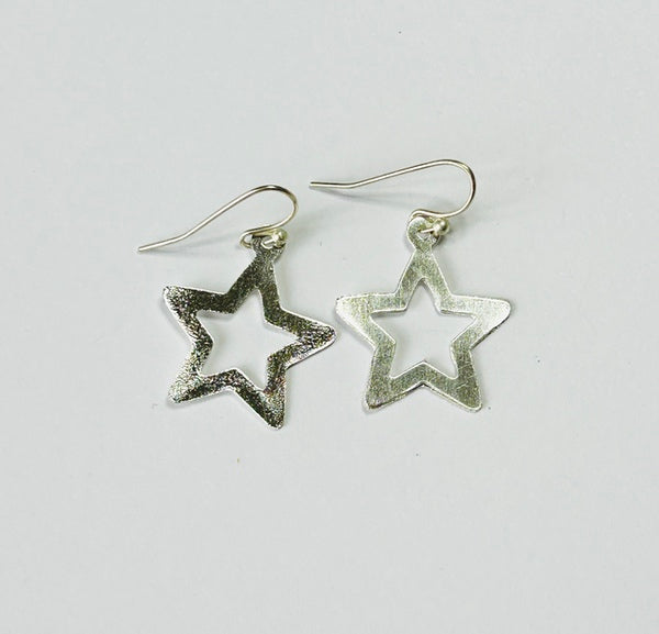 Kartika Star Hook Earrings, Silver colour (DO33)