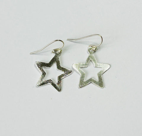 Kartika Star Hook Earrings, Silver colour (DO33)