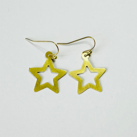 Kartika Star Hook Earrings, Gold colour (DO33)