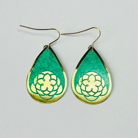 Deepa Hook Earrings, Green (DO29)