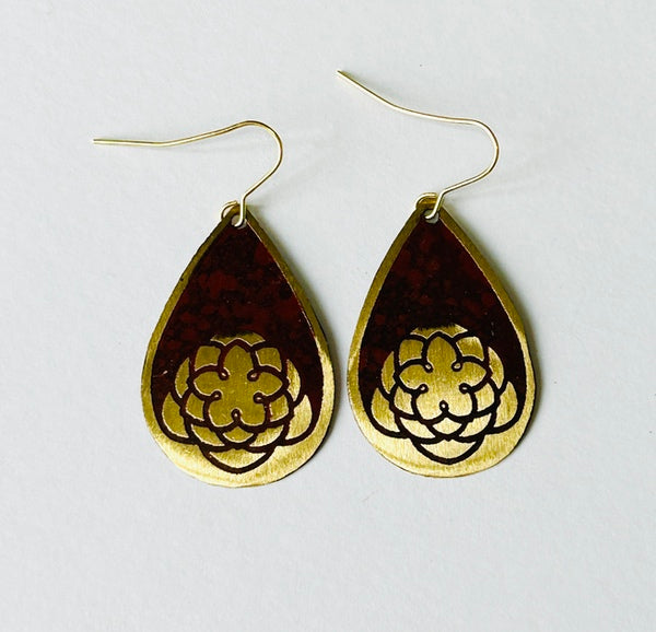 Deepa Hook Earrings, Berry (DO29)