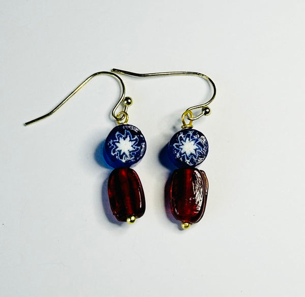 Yogita Hook Earrings, Berry (DO39)