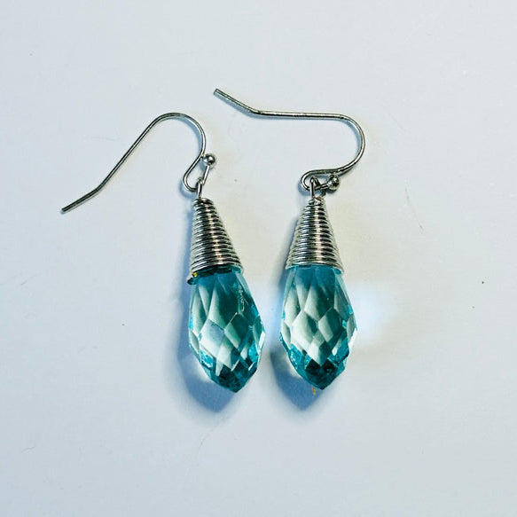 Divya Hook Earrings, Blue (DO30)