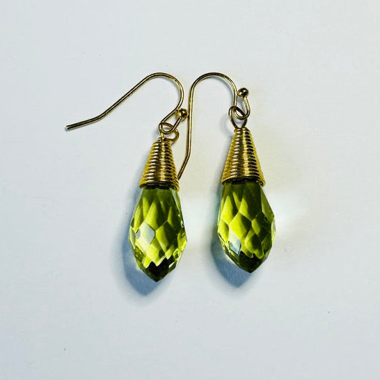 Divya Hook Earrings, Green (DO30)