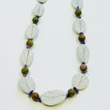 Sumi Leaf Ceramic & Sienna beads Necklace (CM13)