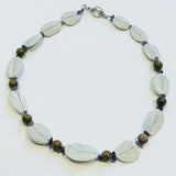 Sumi Leaf Ceramic & Sienna beads Necklace (CM13)