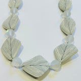 Sumi Leaf Ceramic& Opalite Necklace (CM14)