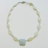 Aosumi Leaf Ceramic & Rose Quartz Necklace (CM16)