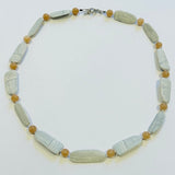 Sumi Wave Ceramic & Peach Aventurine Necklace (CM18)