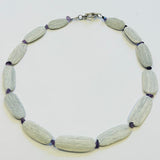Sumi Wave Ceramic & Purple Beads Necklace (CM19)