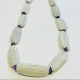 Sumi Wave Ceramic & Purple Beads Necklace (CM19)