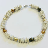 Strata Slice Stack Ceramic & Terra Beads Necklace (CM21)