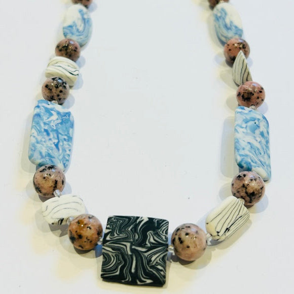 Ocean Strata Mix Ceramic Necklace (CM20)
