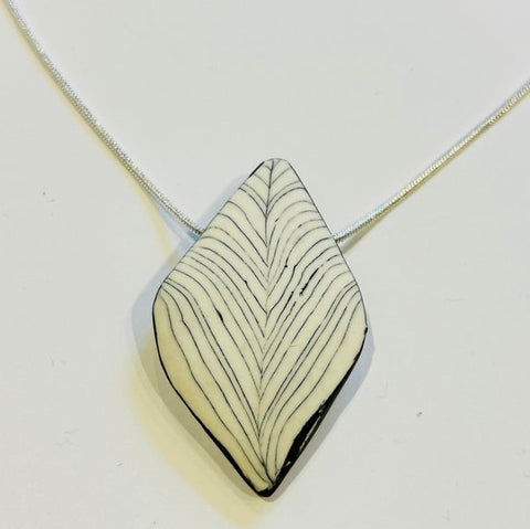 Sumi Leaf Ceramic Pendant (CM07)