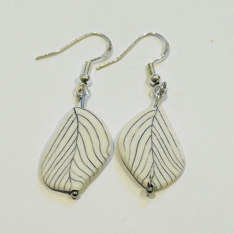 Sumi Leaf Ceramic Earrings (CM10)
