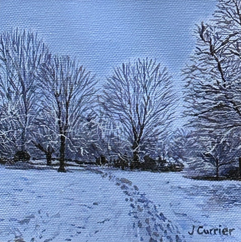 Snow Tracks, Framed Oil Painting (JC28)