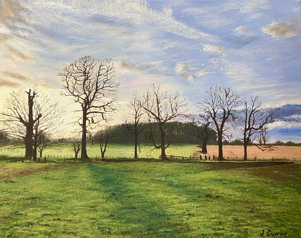 Fields in Winter, Oil Painting (JC32)