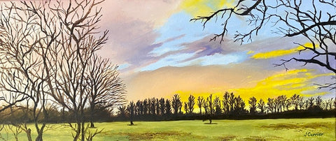 Winter Sunset, King's Norton, Oil Painting (JC33)