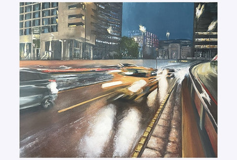 Rush Hour - Suffolk Street. Oil Painting, Framed (JS05)