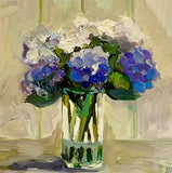 Hydrangeas in a Clear Vase. Acrylic Painting (MP03)