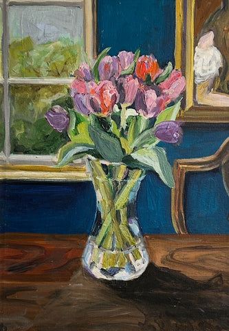 Tulips in Dining Room. Acrylic Painting (MP08)