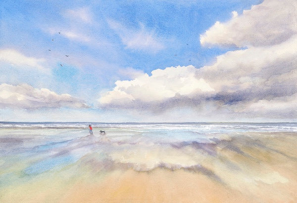 On the Beach, Watercolour on Paper (KT29)