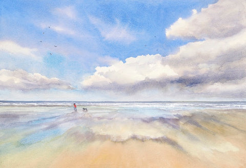 On the Beach, Watercolour on Paper (KT29)