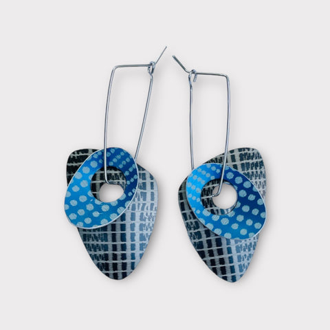 Triangle, Turquoise/Charcoal Earrings (MN78)