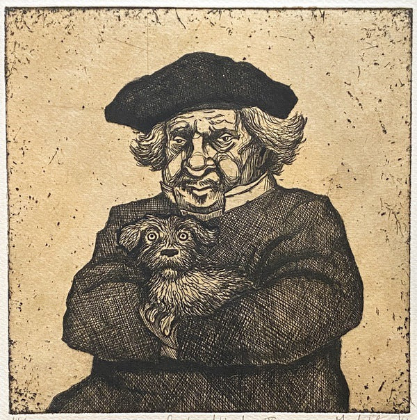 Rembrandt's Dog IV 14/100, Etching Print (M44)