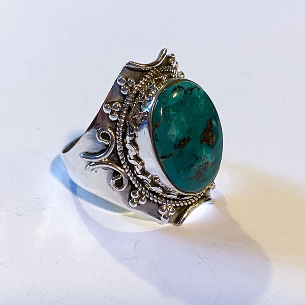Tibetan Turquoise Ring, Large (PG59) – Purple Gallery