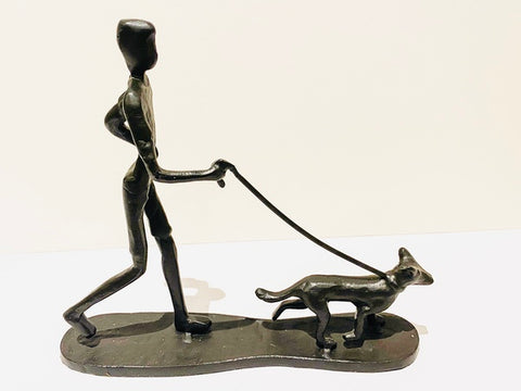 PGS08 Running with Dog. Steel Welded Art