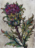 Scottish Thistle. Collagraph Print 1/30, Framed (VO92)