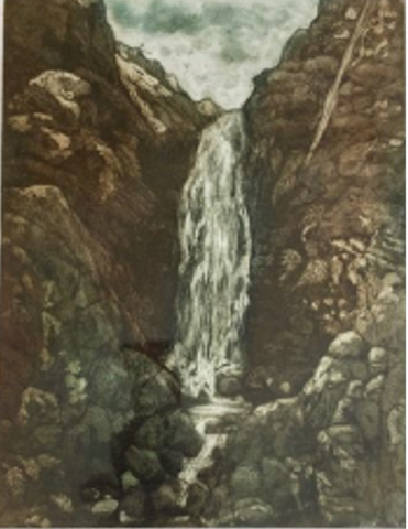 Light spout Waterfall, Framed Etching Print 6/10 (CM23)