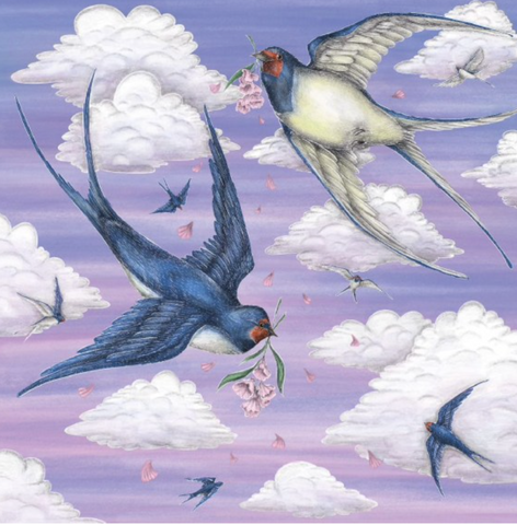 Sunset Swallows (Card)