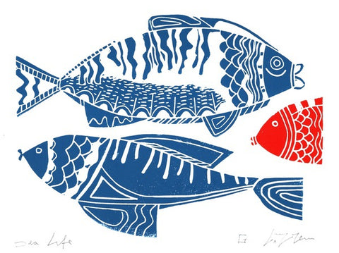 Sea Life. Linocut Print, open ed (GL509)