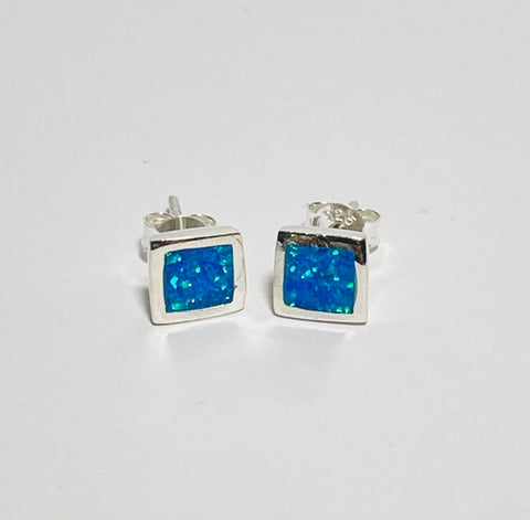 Square Opal Stud Earrings (PG63)