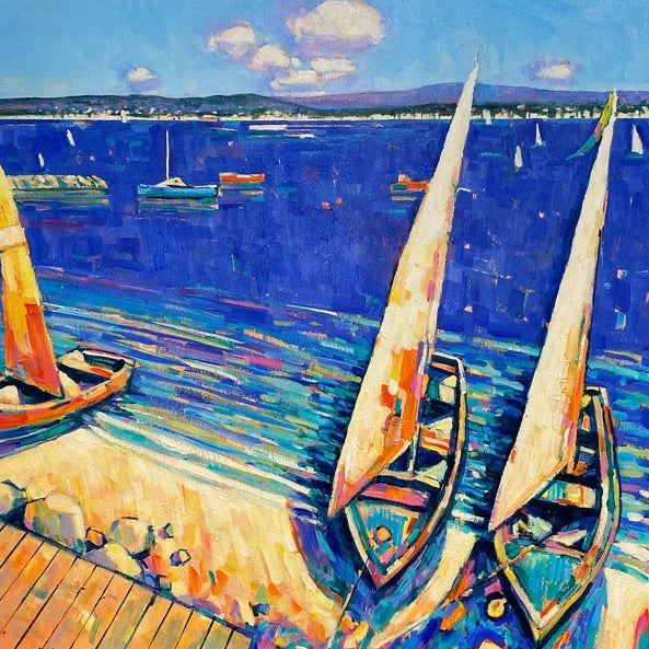 Boats at Antibes. Acrylic Painting (TC01)