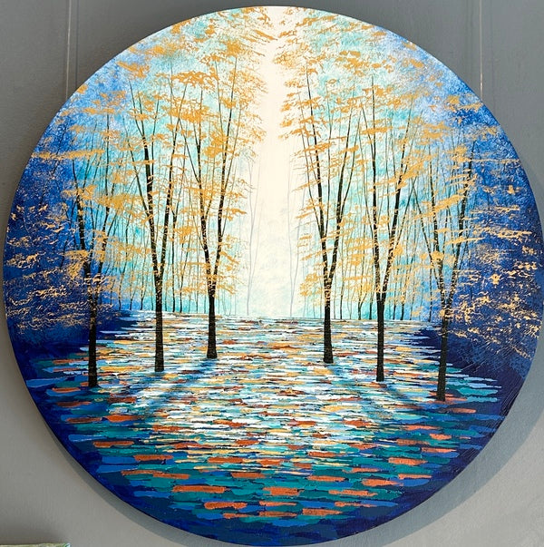 The Secret Golden Wood. Acrylic painting (AM26)