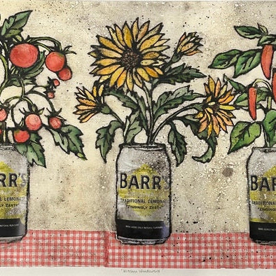 Kitchen Windowsill. Collagraph Print a/p (VO05)