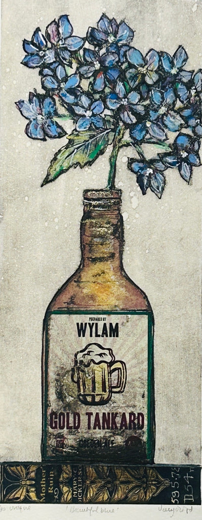 Beautiful Blue. Collagraph Print 2/30 (VO61)