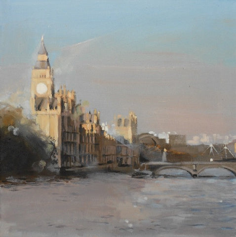 View from Lambeth Bridge towards Westminster. Oil (MH28)