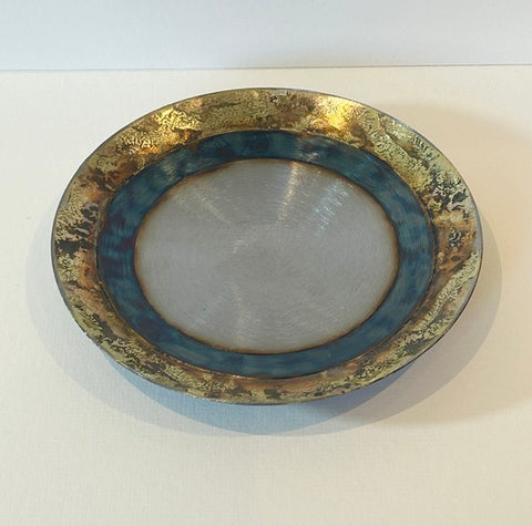 Bronze & Blue edge Metal Bowl, Small (WB03)