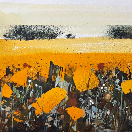 Welsh Poppies. Watercolour painting, Framed (SH08)