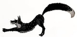 The Lazy Fox.  Linocut Print 50/150 (AR84)