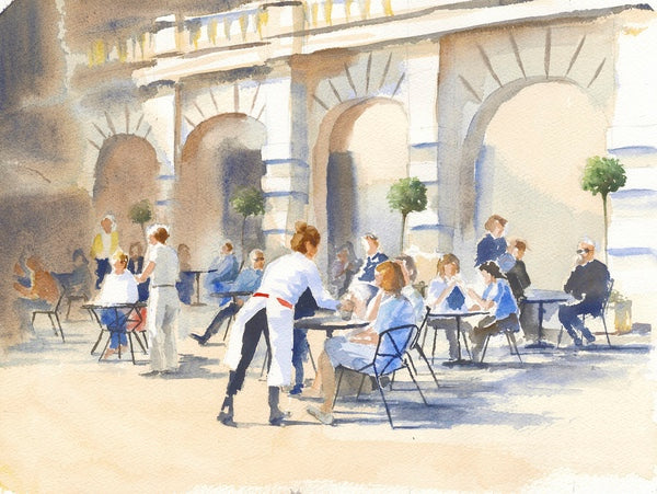Cafe Culture, Watercolour on Paper (KT27)