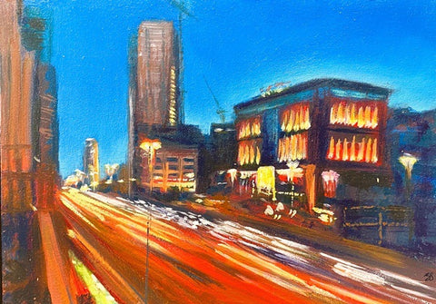 Mailbox Glow. Oil Painting, Framed (JS16)