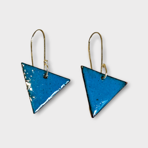 Triangle Enamel Earrings (Sky Blue) JM26