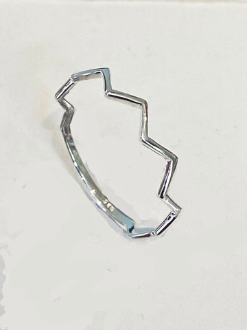 Silver Dainty Zigzag Ring (KM28)
