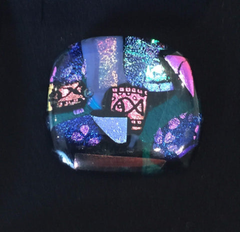 Pinks and Blues Brooch with Fish design