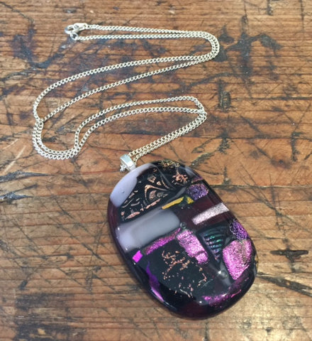 Pink and Purple Glass Pendant (large)